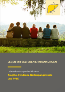 Brochure „Lebererkrankungen bei Kindern: Alagille-Syndrom, Gallengangsatresie und PFIC